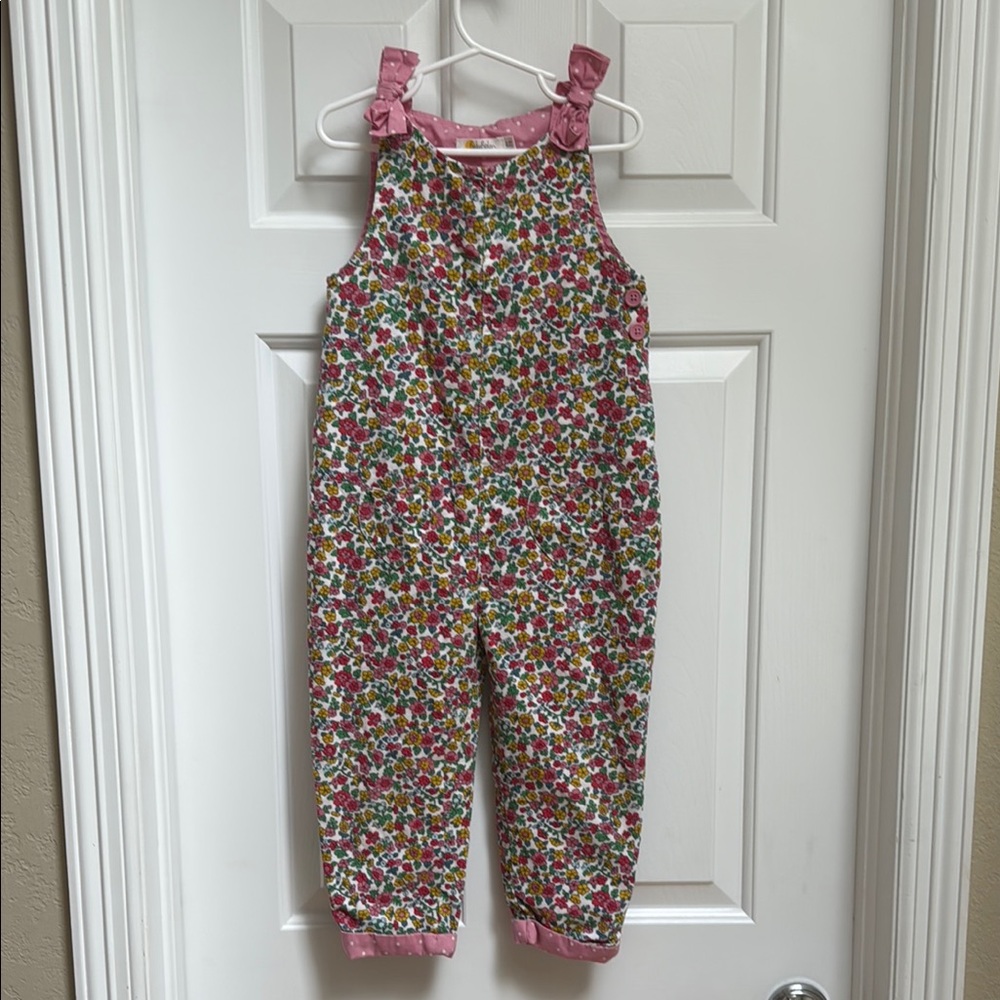 Mini Boden Pink Jumpsuit with Floral Design size 3-4 years